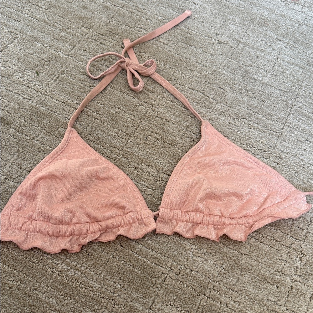Xhilaration Pink Ruffle Bikini Top